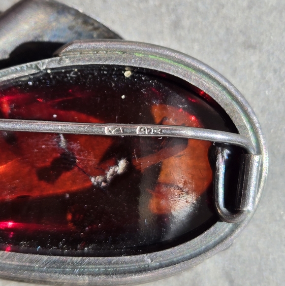 Vintage Silver and Amber Pin/Broach(brooch) - Picture 8 of 9